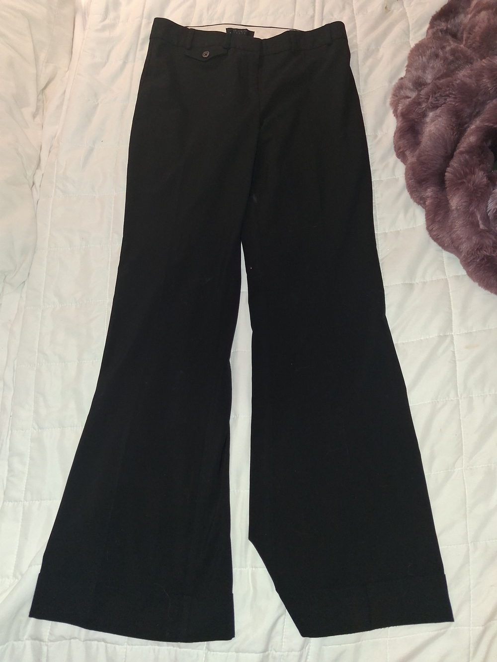 Black Wide-Leg Women's Dress Pants